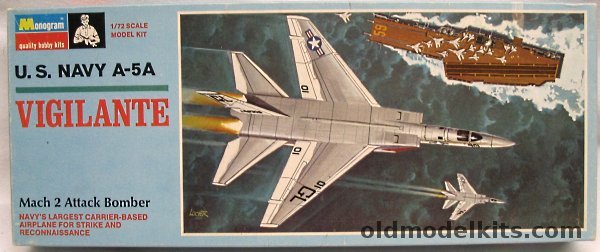 Monogram 1/72 US Navy A-5A (A-3J) Vigilante Mach 2 Attack Bomber, PA177-100 plastic model kit